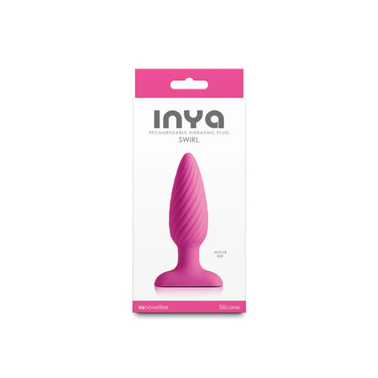 NS Novelties INYA Swirl ribbed vibrating anal plug silicone rechargeable water resistant