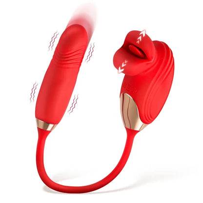 XR Lickgasm Bliss Kiss Clitoral Stimulator with Thrusting Vibrator