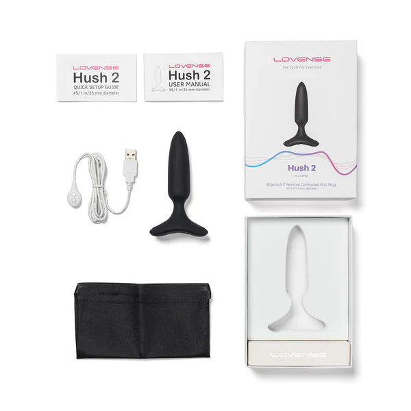 Lovense Hush 2 1 inch app-controlled vibrating butt plug made from body-safe silicone
