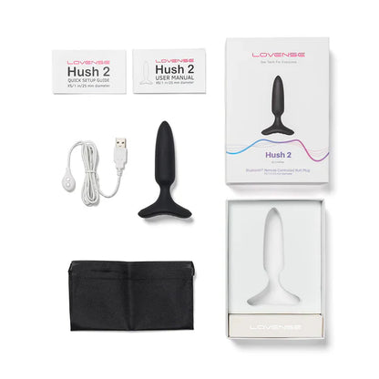 Lovense Hush 2 1 inch app-controlled vibrating butt plug made from body-safe silicone