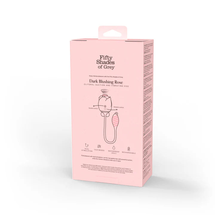 Fifty Shades of Grey Dark Blushing Rose silicone clitoral suction rose with vibrating egg