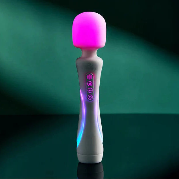 Illumination Wand app-controlled RGB wand vibrator with silicone body
