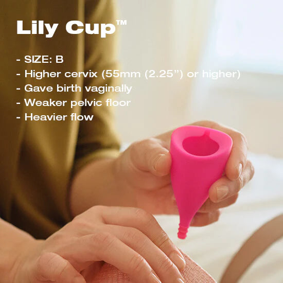 INTIMINA Lily Cup menstrual cup in pink with angled shape and smooth design