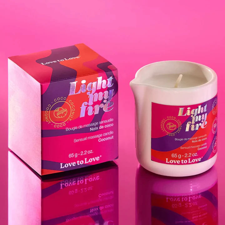 LOVE TO LOVE – Light My Fire Massage Candle – Coconut (65 g / 2.2 oz)