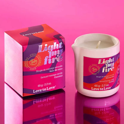 LOVE TO LOVE – Light My Fire Massage Candle – Coconut (65 g / 2.2 oz)
