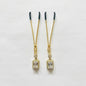 Gold nipple clamps with rectangular clear gem and crystal accent – PurpleNight.ca