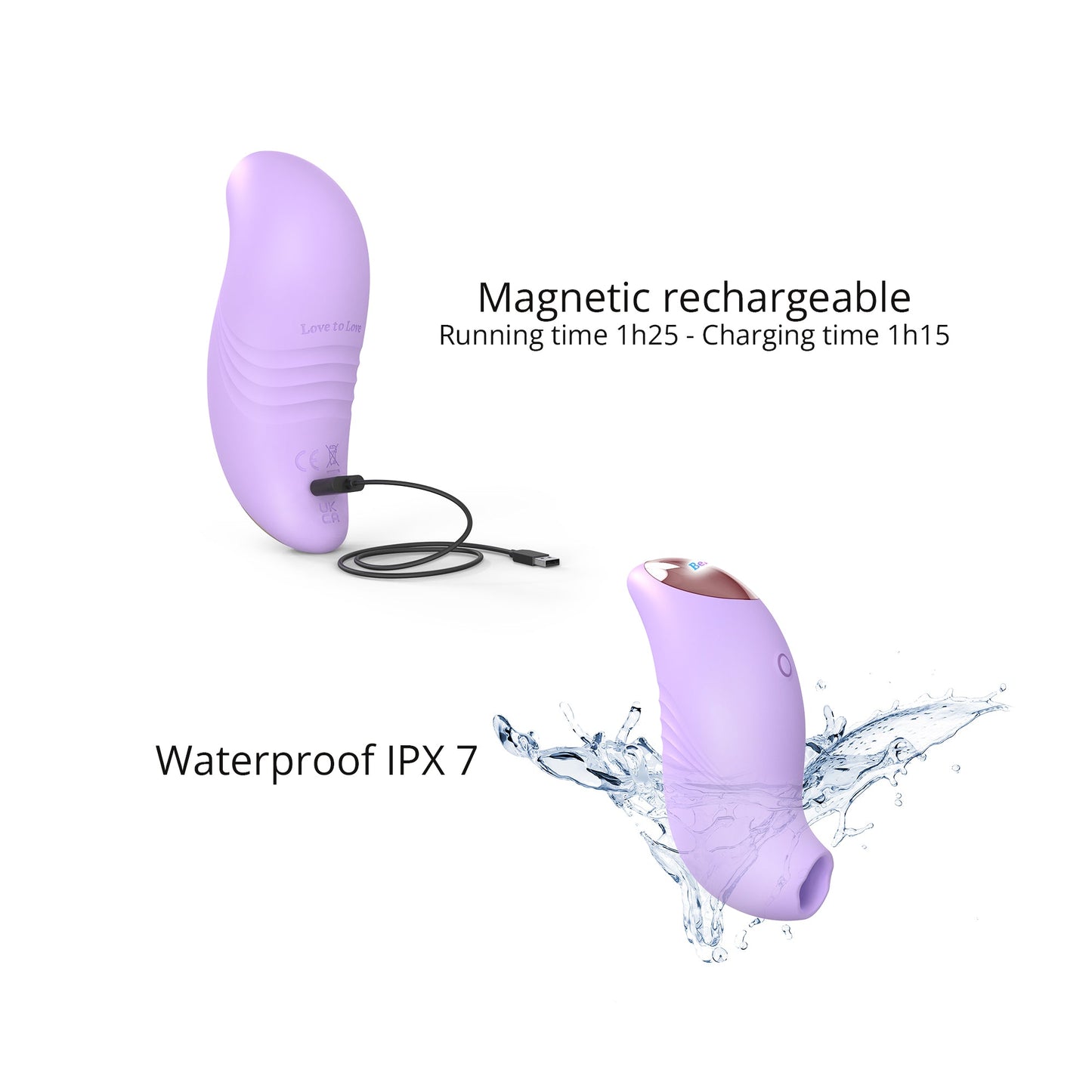 A small, ergonomically designed clitoral stimulator in blush pink, featuring a flapping silicone membrane and LED-lit button.