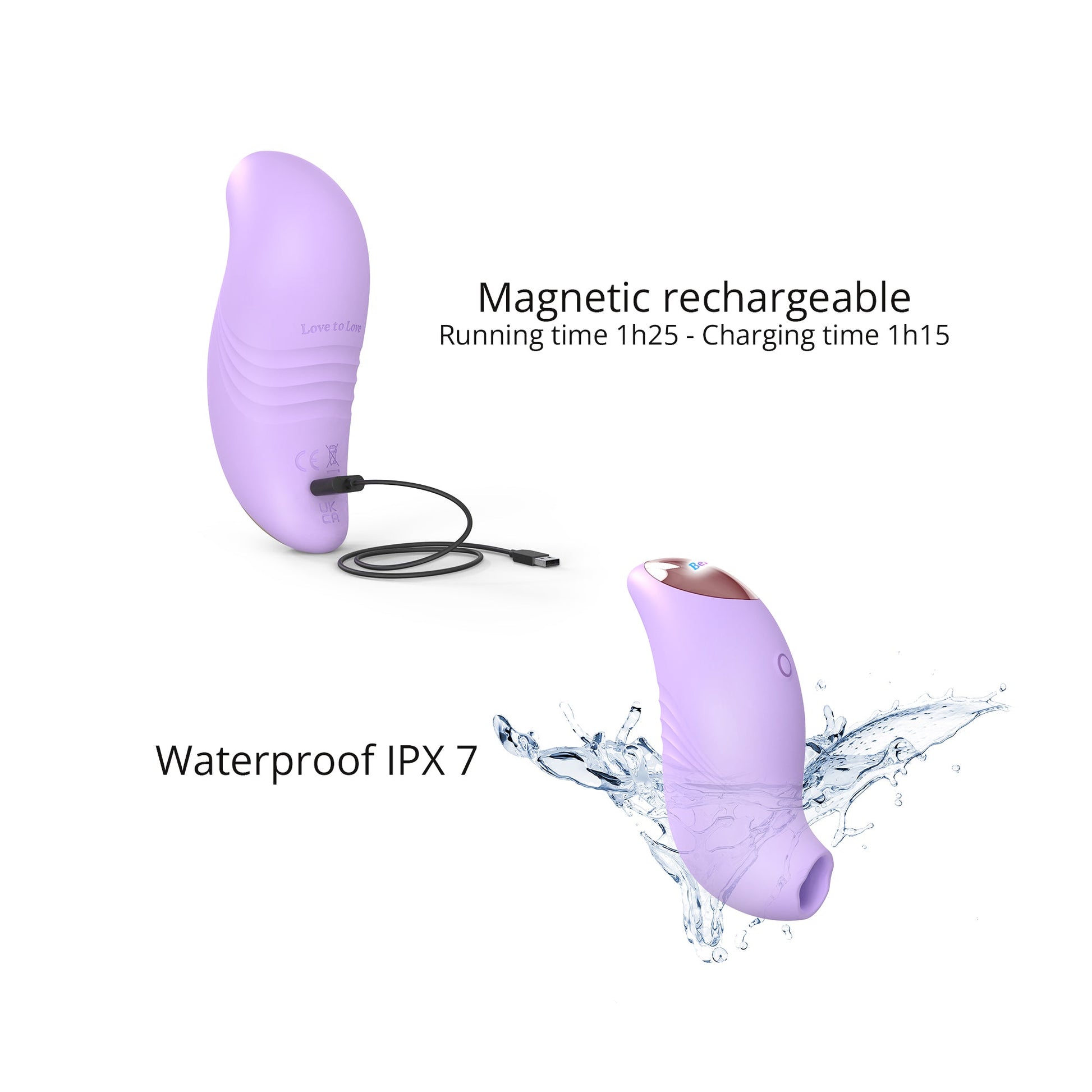 A small, ergonomically designed clitoral stimulator in blush pink, featuring a flapping silicone membrane and LED-lit button.