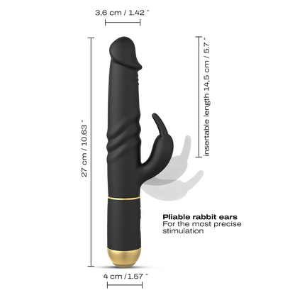 3-in-1 rabbit vibrator with auto-thrust and clit stimulation – rechargeable and splashproof