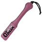 Sportsheets XOXO Paddle in pink vegan leather with cheeky imprint