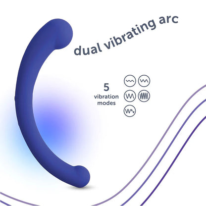 plusOne dual vibrating arc gender-inclusive vibrator made from body-safe silicone