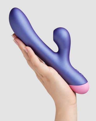 G-spot and clitoral rabbit vibrator with air pressure and vibration combo