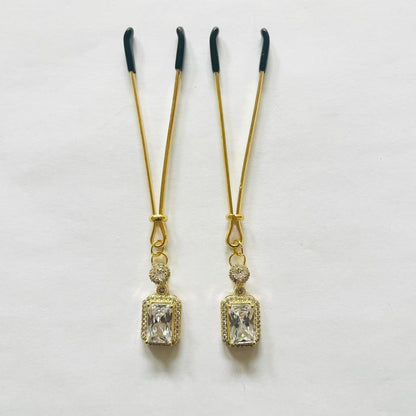 Golden Crystal Nipple Clamps – Glamorous Elegance with Regal Sparkle