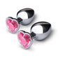Jewel Heart Metal Butt Plug Training Set