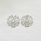 Pair of clover-shaped non-piercing metal nipple rings
