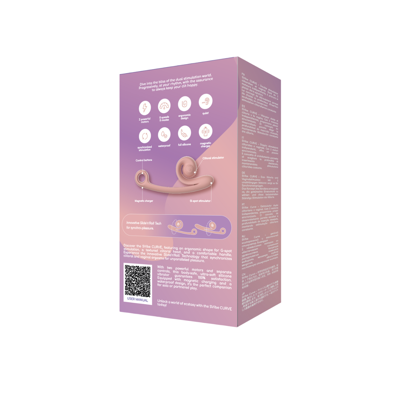 SVibe Snail CURVE Dual-Stimulation Vibrator -  Peachy Pink