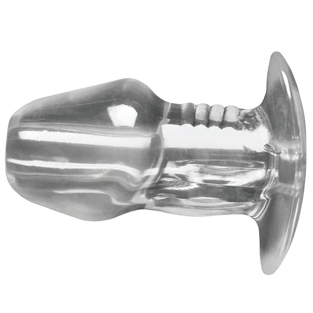 Dicked Clear Hollow Anal Plug - X-Large