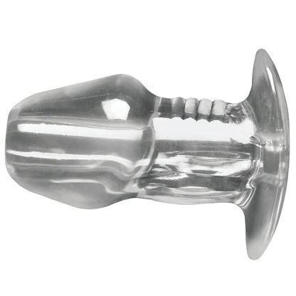 Dicked Clear Hollow Anal Plug - X-Large