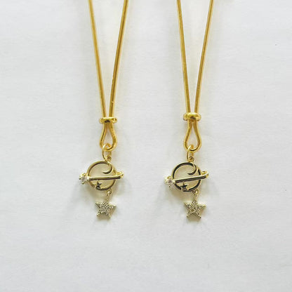 Gold nipple clamps with orbit planet and dangling star charm – PurpleNight.ca