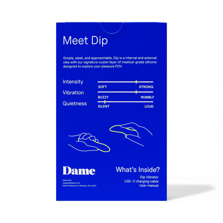 Dame Dip slim vibrator in matte silicone finish