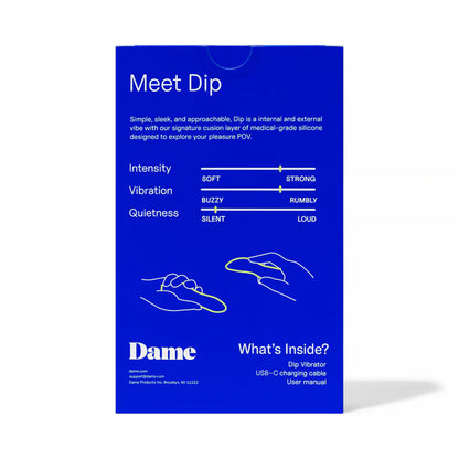 Dame Dip slim vibrator in matte silicone finish