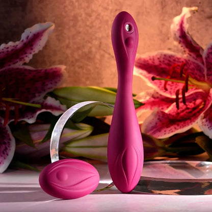 Evolved Cherry Pose Remote-Controlled Dual-Motor Vibrator