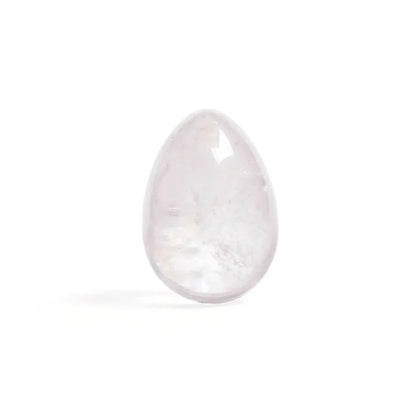 Clear quartz yoni egg with smooth polished crystal surface