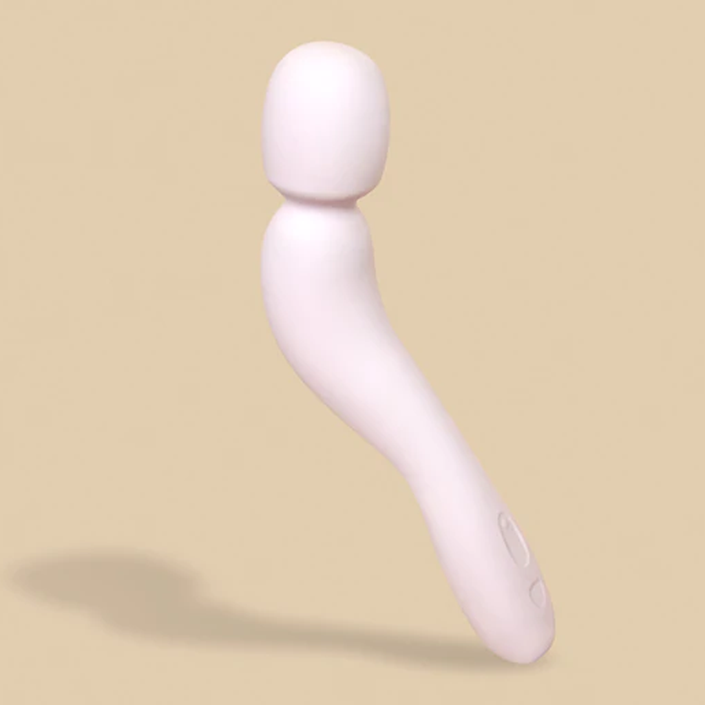 Rechargeable wand vibrator with magnetic USB and travel lock
