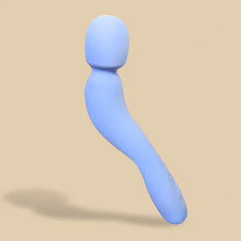 Dame Com Wand Vibrator in matte silicone with curved handle
