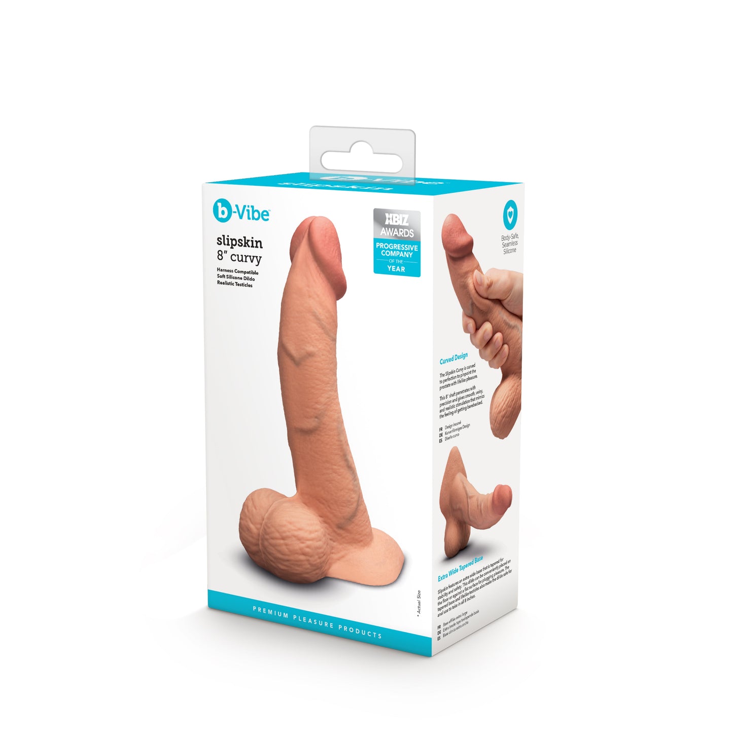 b-Vibe Slipskin Curvy 8-Inch Realistic Silicone Dildo