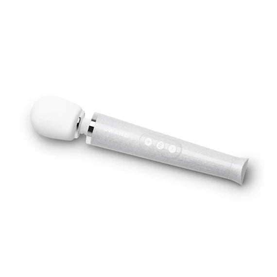 Petite wand vibrator with rainbow nail polish and body gel