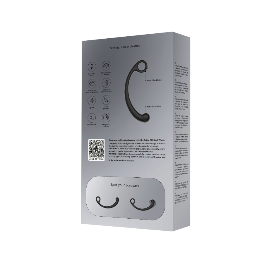 SVibe Snail AXI Spot Wand Point Stimulator - Granite Noir