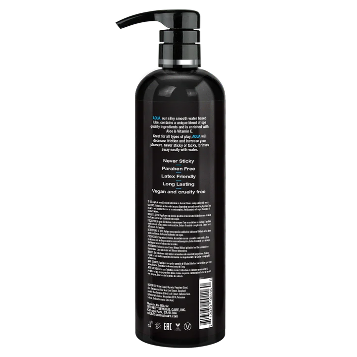 Wicked Aqua Water-Based Lubricant  - 8.5 oz / 16 oz