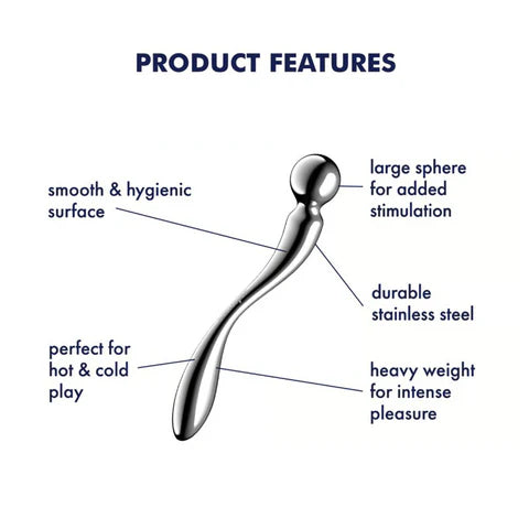 Satisfyer Star Force 2 stainless steel G-spot wand with sphere-shaped shaf