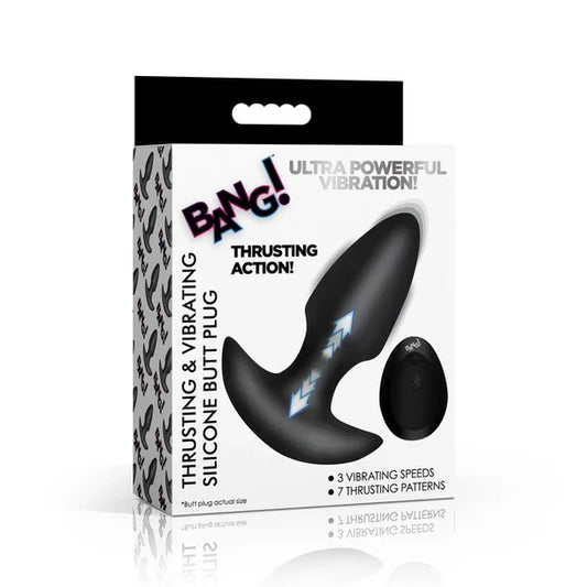 Rotating & Vibrating Silicone Plug With Remote Control