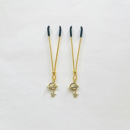 Planet & Star Nipple Clamps – Galactic Fantasy with Orbit Charm
