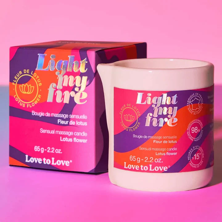 LOVE TO LOVE – Light My Fire Massage Candle – Lotus Flower (65 g / 2.2 oz)