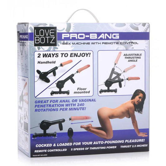 Pro-Bang thrusting sex machine with wireless remote and suction cup base