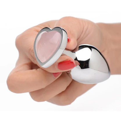 Gemstones Rose Quartz Heart Medium Anal Plug