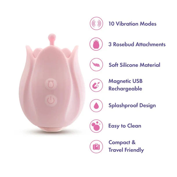 Play With Me Romantic Rose Clitoral & Nipple Massager