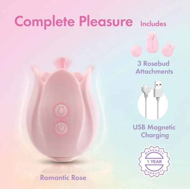 Play With Me Romantic Rose Clitoral & Nipple Massager
