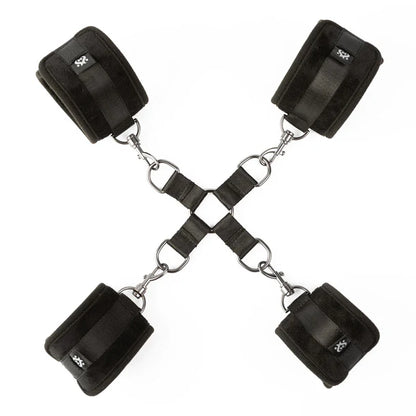 SEI MIO Hog Tied and Satisfied Set – four padded velvet cuffs for wrist and ankle restraint in hogtie position