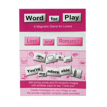 Copulus Love and Romance magnetic word game with romantic image tiles and receptor pads