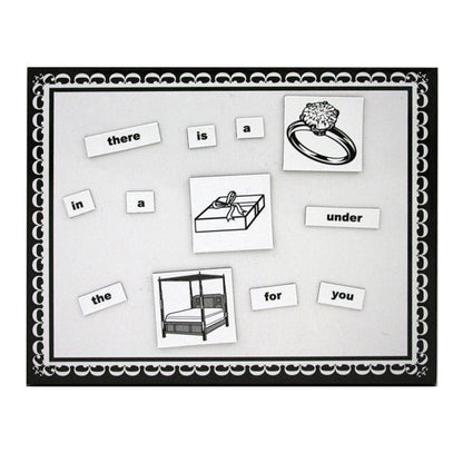 Copulus Love and Romance magnetic word game with romantic image tiles and receptor pads