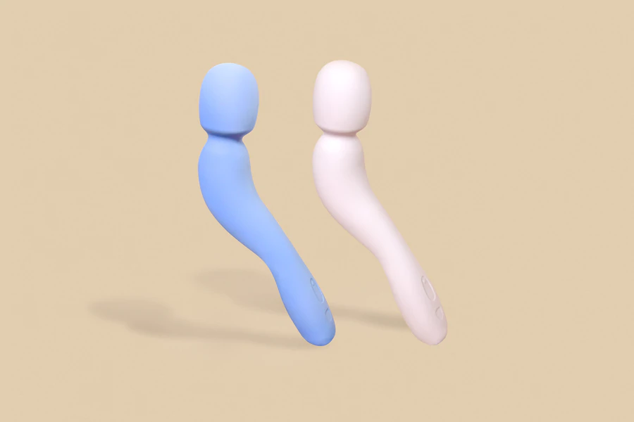 Dame Com Wand Vibrator in matte silicone with curved handle