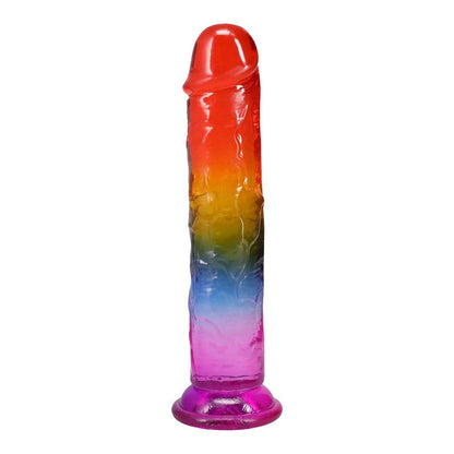 Doc Johnson 8.5 inch Crystal Jellies Rainbow Dong translucent realistic dildo with suction base