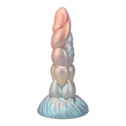 The Milky Way Vac-U-Lock silicone fantasy dildo in pearlized blue, white, and yellow