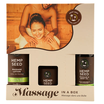 Earthly Body Hemp Seed Massage Gift Box – 3-Piece Set