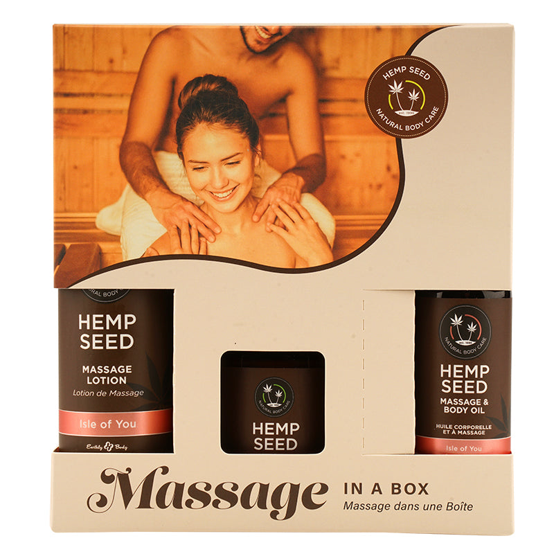 Earthly Body Hemp Seed Massage Gift Box – 3-Piece Set