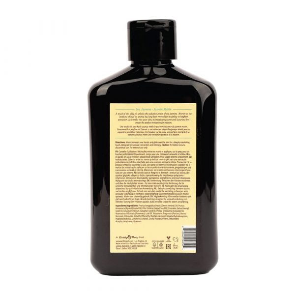 Earthly Body Aphrodisiac Massage Oil – Hemp-infused body oil with vitamin E in sensual amber bottle
